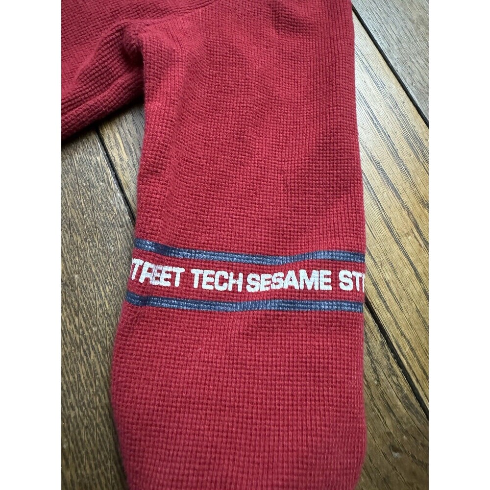Vintage Sesame Street Jumper | Red Thermal Material | 90s Toddler Outfit - Picture 2 of 8